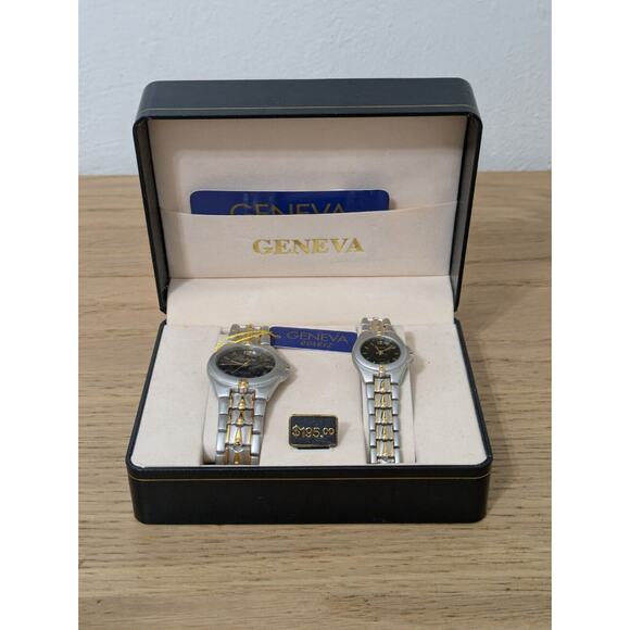 GENEVA HIS & HERS ANALOG WATCH SET NEW IN‎ BOX - Picture 1 of 9